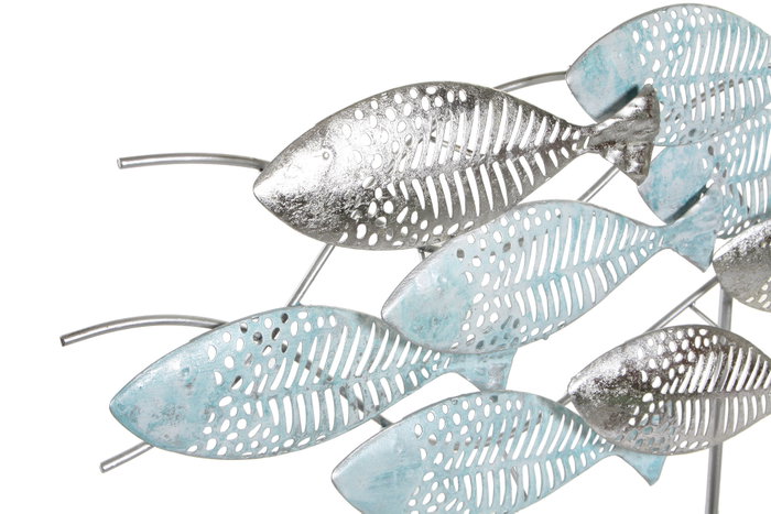 DKD Home Decor Decoración de Metal de Peces, 65,4x9x39,5 cm, 2 Piezas Surtidas