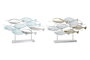 DKD Home Decor 2 Unidades Decoracion Mediterraneo Azul Dorado Metal Peces 65.4 x 39.5 x 9 cm