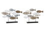 DKD Home Decor Decoración de Metal con Motivos de Peces, Surtido de 2 Piezas