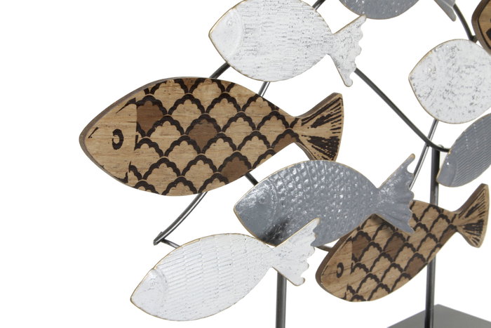 DKD Home Decor Decoración de Metal con Motivos de Peces, Surtido de 2 Piezas