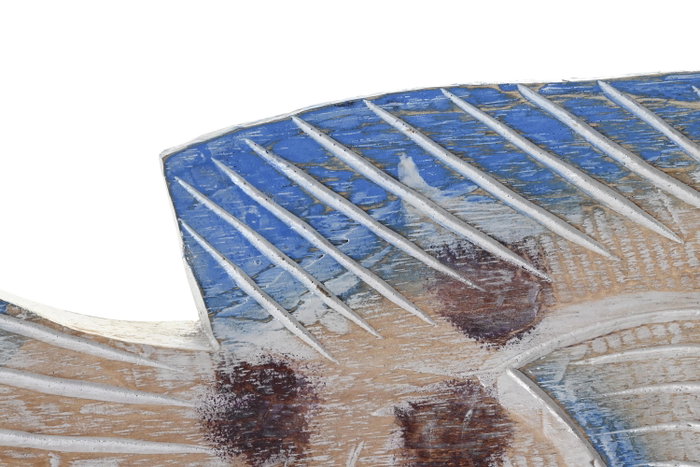 DKD Home Decor Figura de Pez en Albasia Natural y Azul DKD Home Decor Figura de Pez en Albasia Natural y Azul