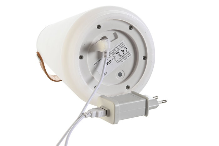 Lámpara de mesa DKD Home Decor Blanco Marrón 13,5 x 13,5 x 23 cm