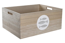 DKD Home Decor Caja Mediterraneo Natural MDF 50 x 40 x 22.5 cm