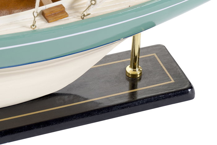 DKD Home Decor Barco de Madera Maciza Verde Menta