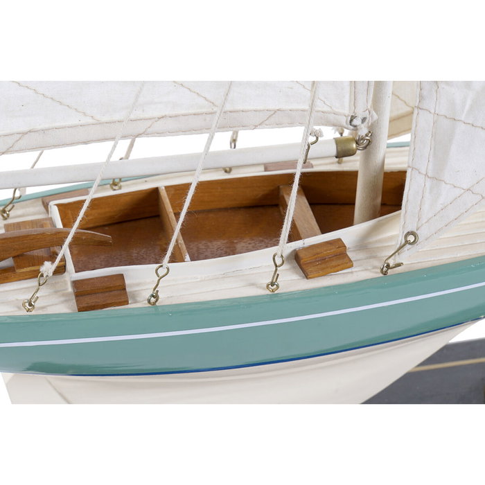 DKD Home Decor Barco de Madera Maciza Verde Menta