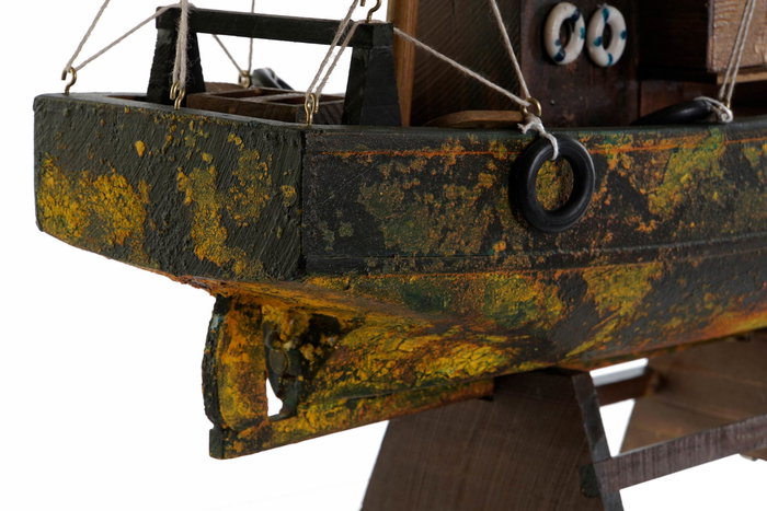 DKD Home Decor Barco Verde Marron Oscuro Madera 13 x 35 x 40 cm DKD Home Decor Barco Verde Marron Oscuro Madera 13 x 35 x 40 cm