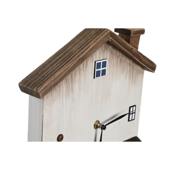 DKD Home Decor Reloj de Sobremesa Paulownia Casas Blanco 26x7x31 cm DKD Home Decor Reloj de Sobremesa Paulownia Casas Blanco 26x7x31 cm