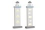 DKD Home Decor Decoración MDF LED Faro Surtido de 2 Unidades
