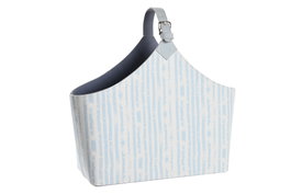 DKD Home Decor Revistero de Poliéster 49x17x45 cm Azul y Blanco