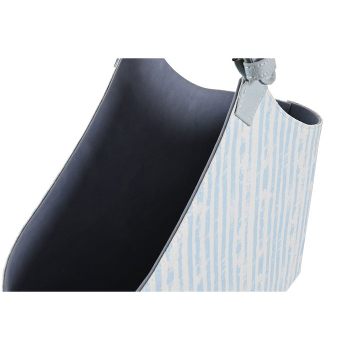 DKD Home Decor Revistero de Poliéster 49x17x45 cm Azul y Blanco