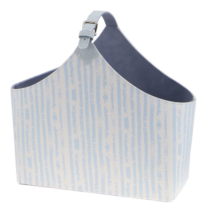 DKD Home Decor Revistero de Poliéster 49x17x45 cm Azul y Blanco
