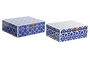 DKD Home Decor Joyero Mediterraneo Azul Marino 20 x 8 x 24 cm Set de 2