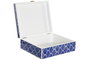 DKD Home Decor Joyero Set de 2 de Madera con Mosaico Azul