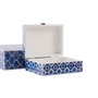 DKD Home Decor Joyero Set de 2 de Madera con Mosaico Azul