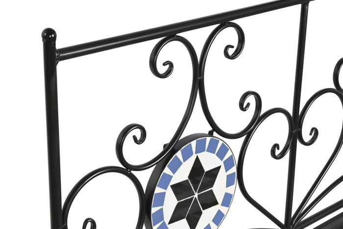 Banco DKD Home Decor Cerámica Mosaico Negro Metal Multicolor (111 x 54 x 88 cm)