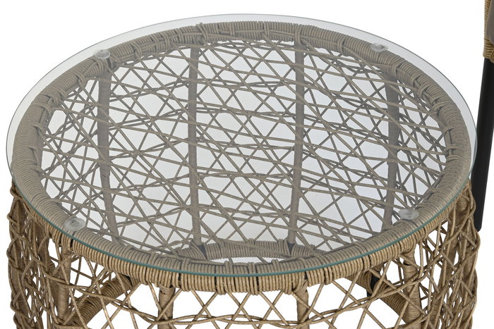 Silla Terraza Y Jardin DKD Home Decor Beige Natural 73.5 x 66.5 x 68 cm Set de 3