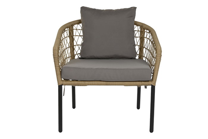 Silla Terraza Y Jardin DKD Home Decor Beige Natural 73.5 x 66.5 x 68 cm Set de 3