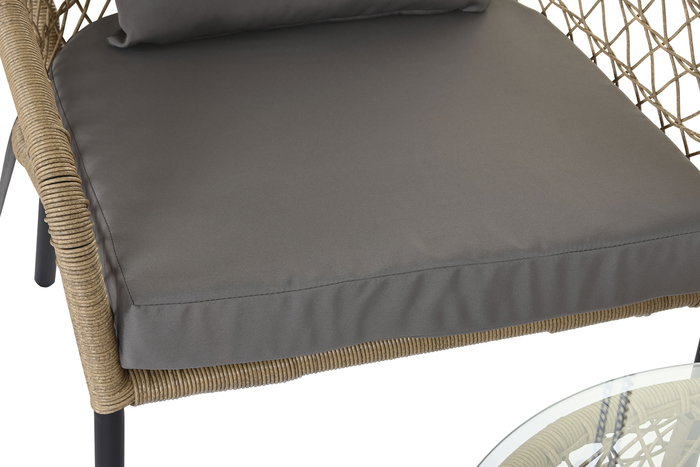 Silla Terraza Y Jardin DKD Home Decor Beige Natural 73.5 x 66.5 x 68 cm Set de 3