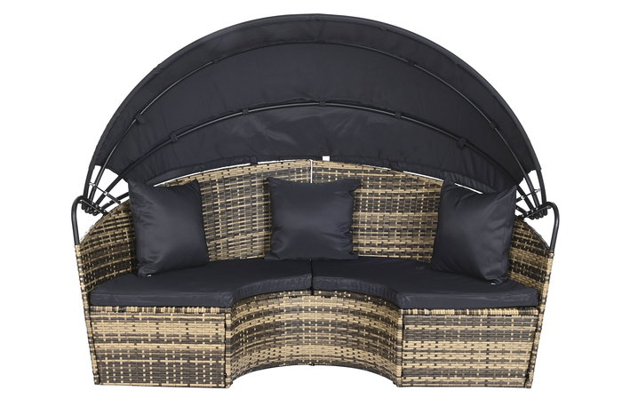 Cama Chill Out Terraza Y Jardin DKD Home Decor Gris Oscuro Marron 175 x 145 x 175 cm