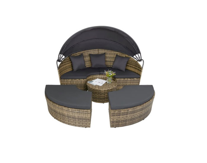 Cama Chill Out Terraza Y Jardin DKD Home Decor Gris Oscuro Marron 175 x 145 x 175 cm