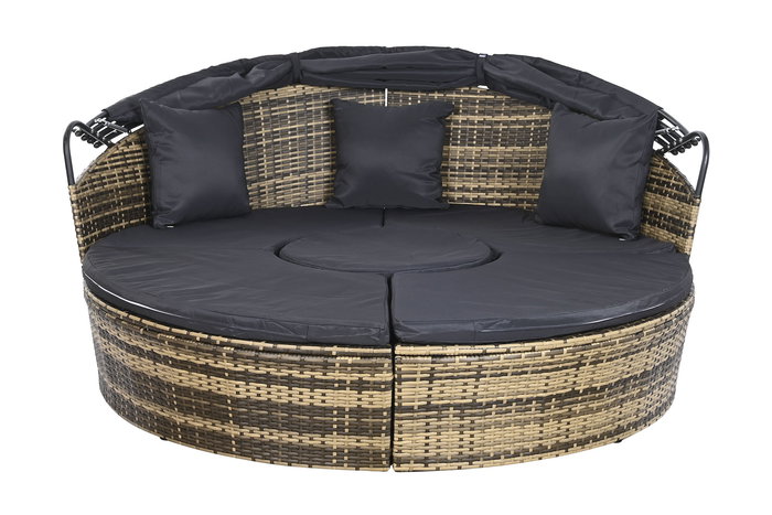 Cama Chill Out Terraza Y Jardin DKD Home Decor Gris Oscuro Marron 175 x 145 x 175 cm