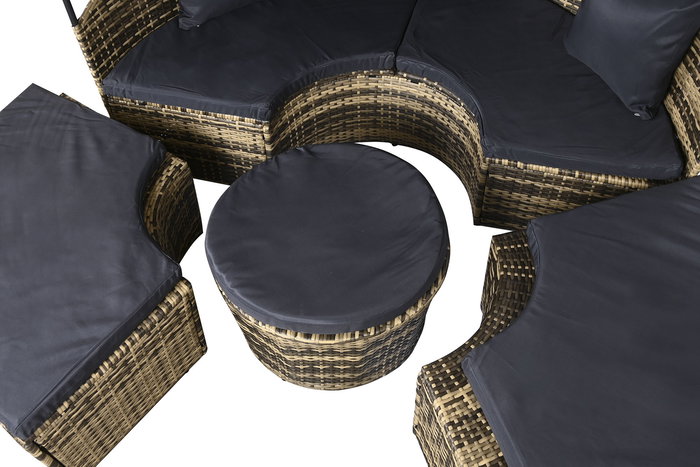 Cama Chill Out Terraza Y Jardin DKD Home Decor Gris Oscuro Marron 175 x 145 x 175 cm