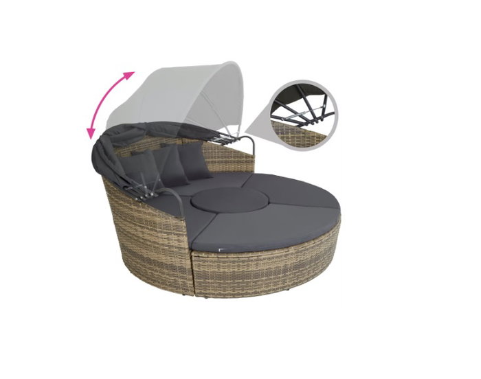 Cama Chill Out Terraza Y Jardin DKD Home Decor Gris Oscuro Marron 175 x 145 x 175 cm