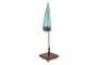 DKD Home Decor Base Parasol Terraza y Jardín Negro y Natural Eucalipto Granito Metal Ruedas Desmontable 48 x 39 x 48 cm