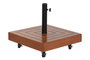 DKD Home Decor Base para Parasol de Eucalipto y Granito con Ruedas, 40 kg