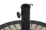 DKD Home Decor Base Parasol Terraza y Jardín Negro Blanco Gres Inox 50 x 50 x 32.5 cm
