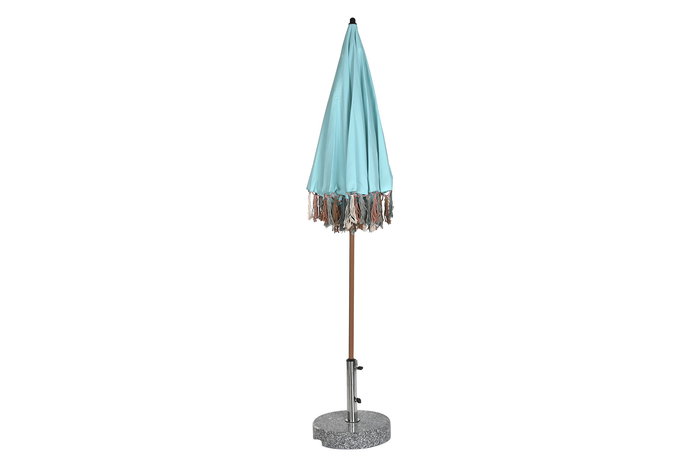 DKD Home Decor Base Parasol Terraza y Jardín Gris Granito/Inox 38 x 41 x 38 cm Capacidad 24kg