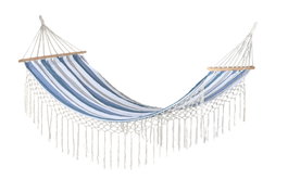DKD Home Decor Hamaca para Terraza y Jardín Azul Blanco Algodón/Poliéster Rayas 200 x 100 x 5 cm