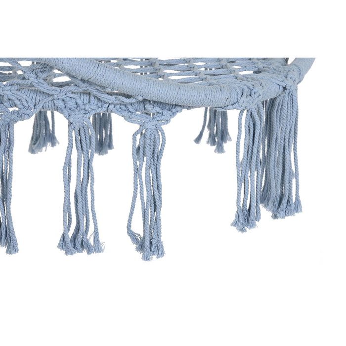 DKD Home Decor Silla Colgante de Algodón y Acero Azul Celeste DKD Home Decor Silla Colgante de Algodón y Acero Azul Celeste