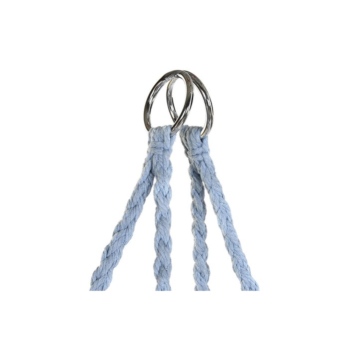 DKD Home Decor Silla Colgante de Algodón y Acero Azul Celeste DKD Home Decor Silla Colgante de Algodón y Acero Azul Celeste