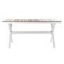 DKD Home Decor Mesa de Comedor para Terraza y Jardín, Aluminio y Resina, Desmontable, Blanco/Natural, 90 x 75 x 200 cm