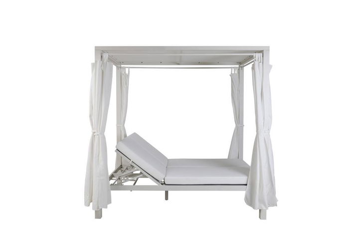DKD Home Decor Cama Chill Out Terraza Y Jardin Aluminio Poliester Blanco Gris 188 x 205 x 148 cm DKD Home Decor Cama Chill Out Terraza Y Jardin Aluminio Poliester Blanco Gris 188 x 205 x 148 cm