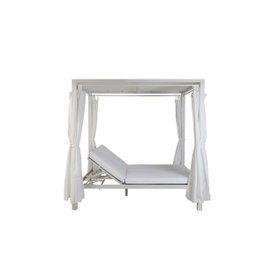 DKD Home Decor Cama Chill Out de Aluminio con Doble Toldo, 148x188x205 cm