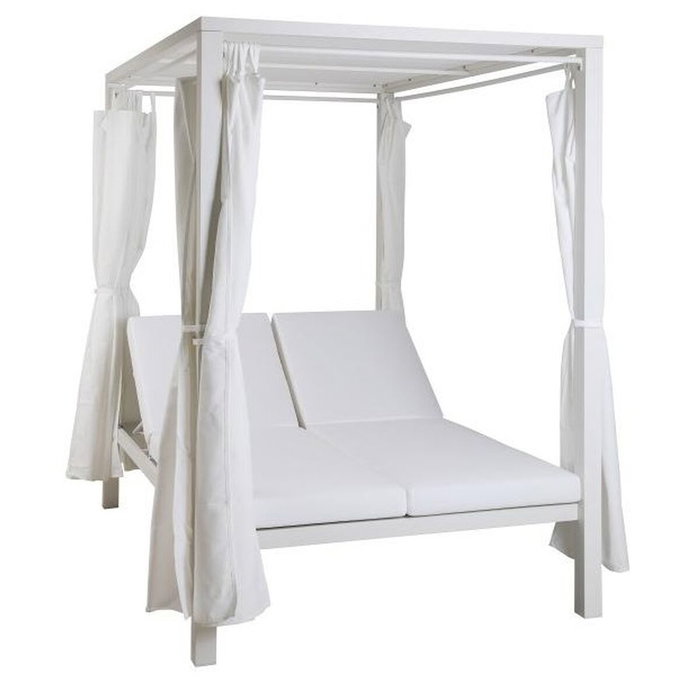 DKD Home Decor Cama Chill Out de Aluminio con Doble Toldo, 148x188x205 cm