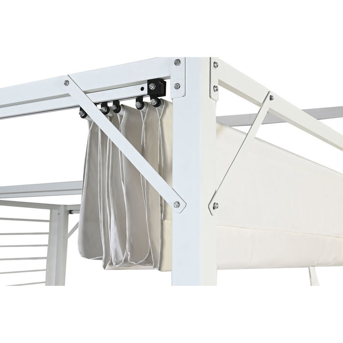 DKD Home Decor Pérgola de Acero y Poliéster 296x296x225 cm Blanco
