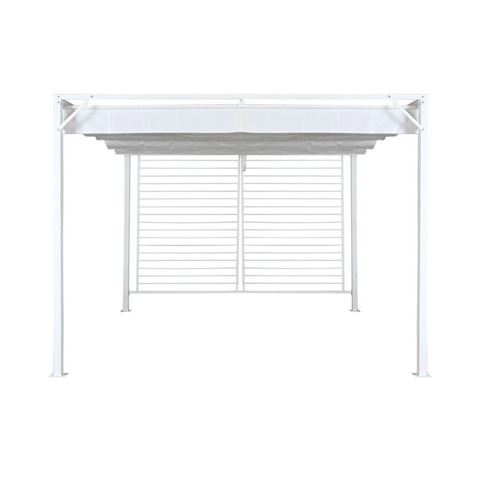DKD Home Decor Pérgola de Acero y Poliéster 296x296x225 cm Blanco