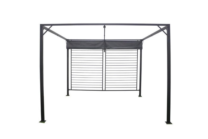 DKD Home Decor Pérgola de Acero y Poliéster 300x300x230 cm Gris