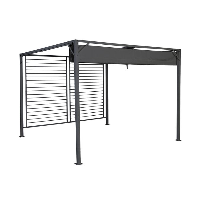 DKD Home Decor Pérgola de Acero y Poliéster 300x300x230 cm Gris