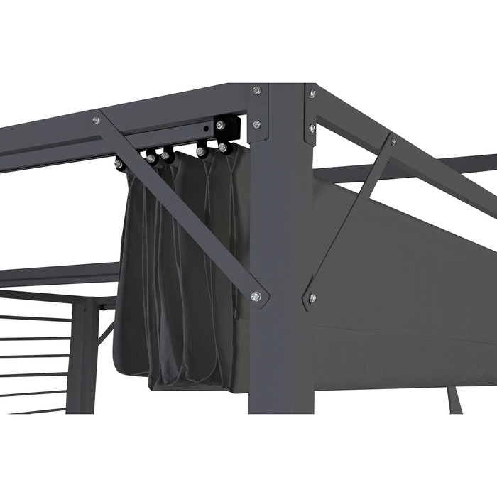 DKD Home Decor Pérgola de Acero y Poliéster 300x300x230 cm Gris