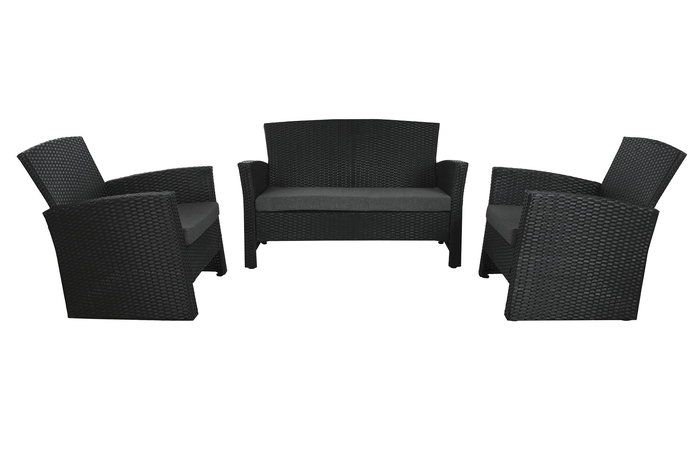 Sofa DKD Home Decor Negro Gris 63 x 73 x 121 cm Set de 4