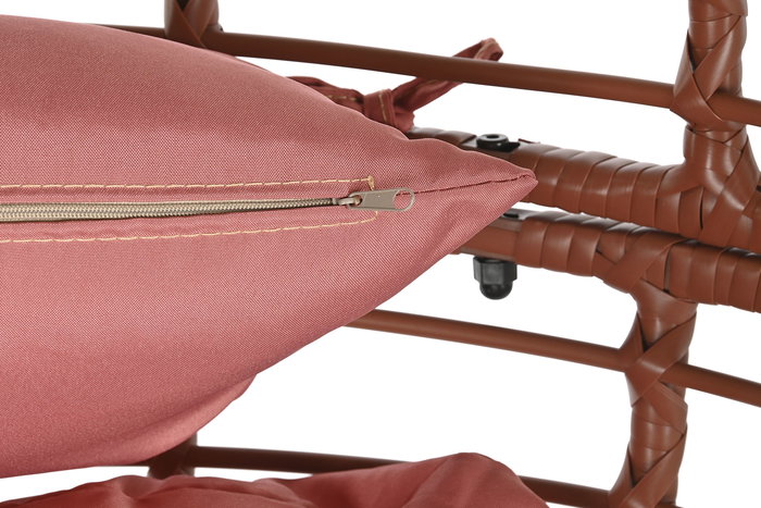 DKD Home Decor Sillón Terraza Y Jardín Terracota Blanco 65 x 151 x 90 cm