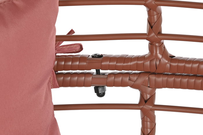 DKD Home Decor Sillón Terraza Y Jardín Terracota Blanco 65 x 151 x 90 cm