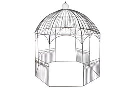 DKD Home Decor Pérgola de Hierro Cenador Negro 304x304x332 cm
