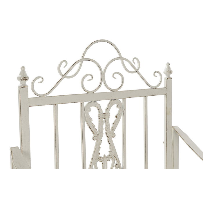 DKD Home Decor Mecedora para Terraza y Jardín, Blanco, Dimensiones 89 x 92 x 63 cm, Material Metal, Desmontable