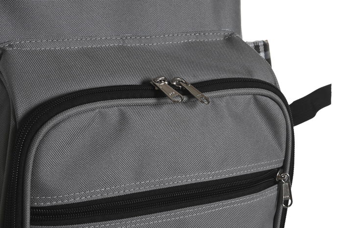 DKD Home Decor Mochila Gris Oscuro Set de 9 Piezas 20 x 39 x 28.5 cm Poliester para Picnic