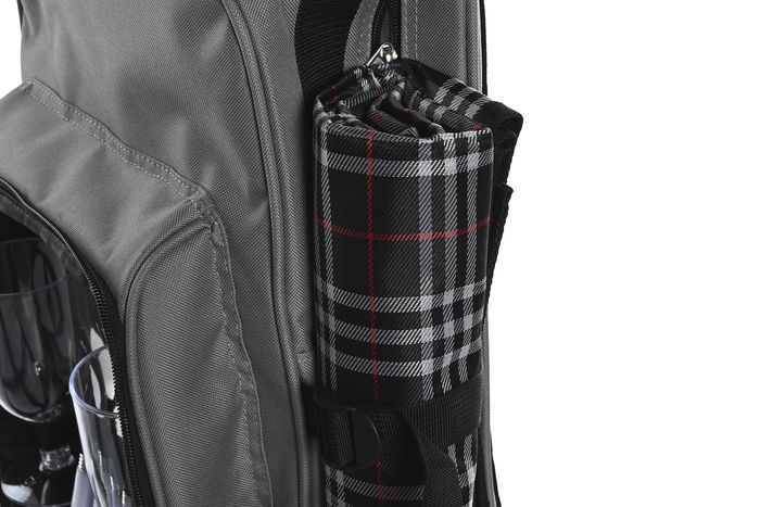 DKD Home Decor Mochila Gris Oscuro Set de 9 Piezas 20 x 39 x 28.5 cm Poliester para Picnic